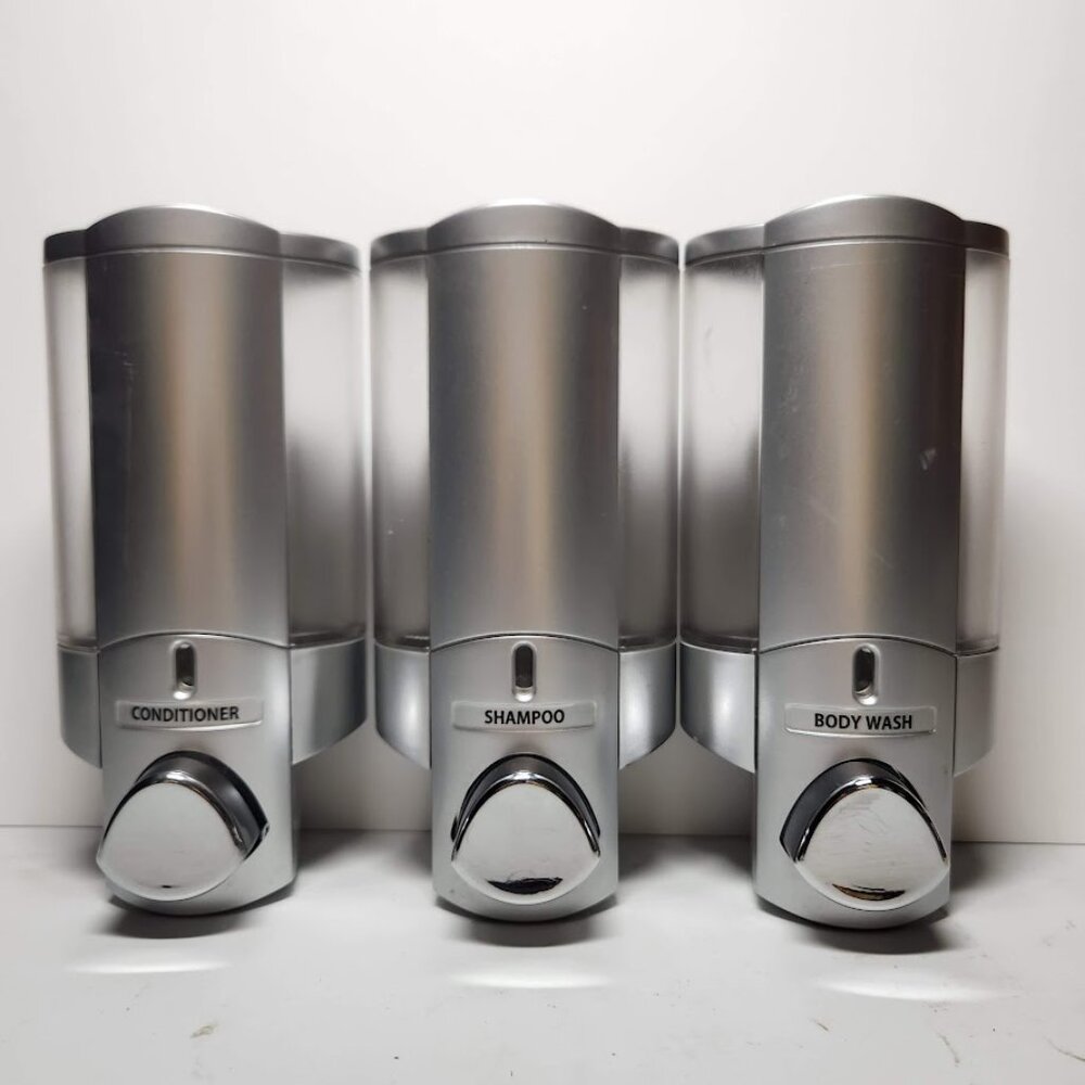 Aviva Shower Wall Mounted Shampoo Dispenser 3 Chamber Bathroom Accessories Soap